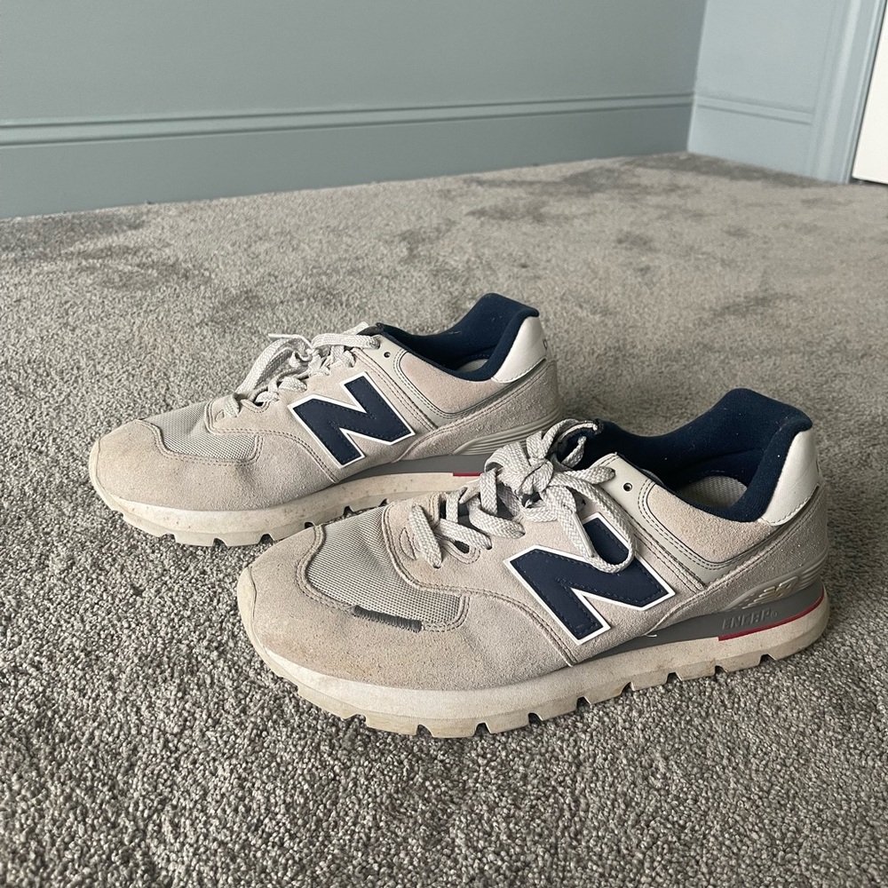 New Balance Mens 574 Rugged Casual Sneakers ML574DTC Rain Cloud/Natural Indigo